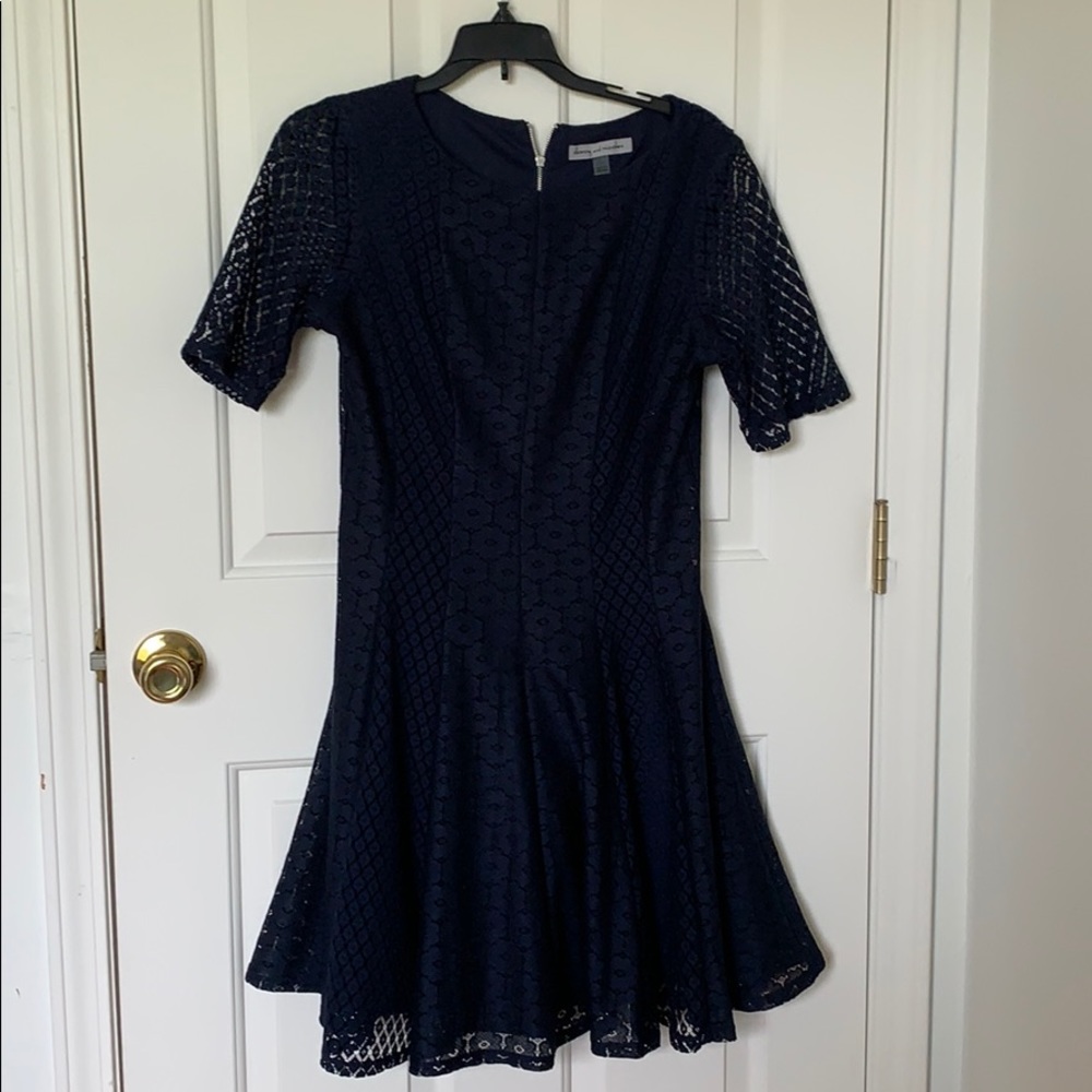 Blue elbow sleeved dress